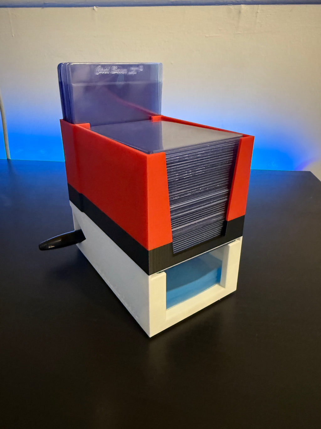 Submission Top Loader, Premium Top Loader, and Penny Sleeve Holder - Sharpie/Pen Holder - Perfect for holding PSA Submission & Card Saver 1 Top Loaders - Fits Team Bags, Magnetic Cases - Red & White with Black Stripe