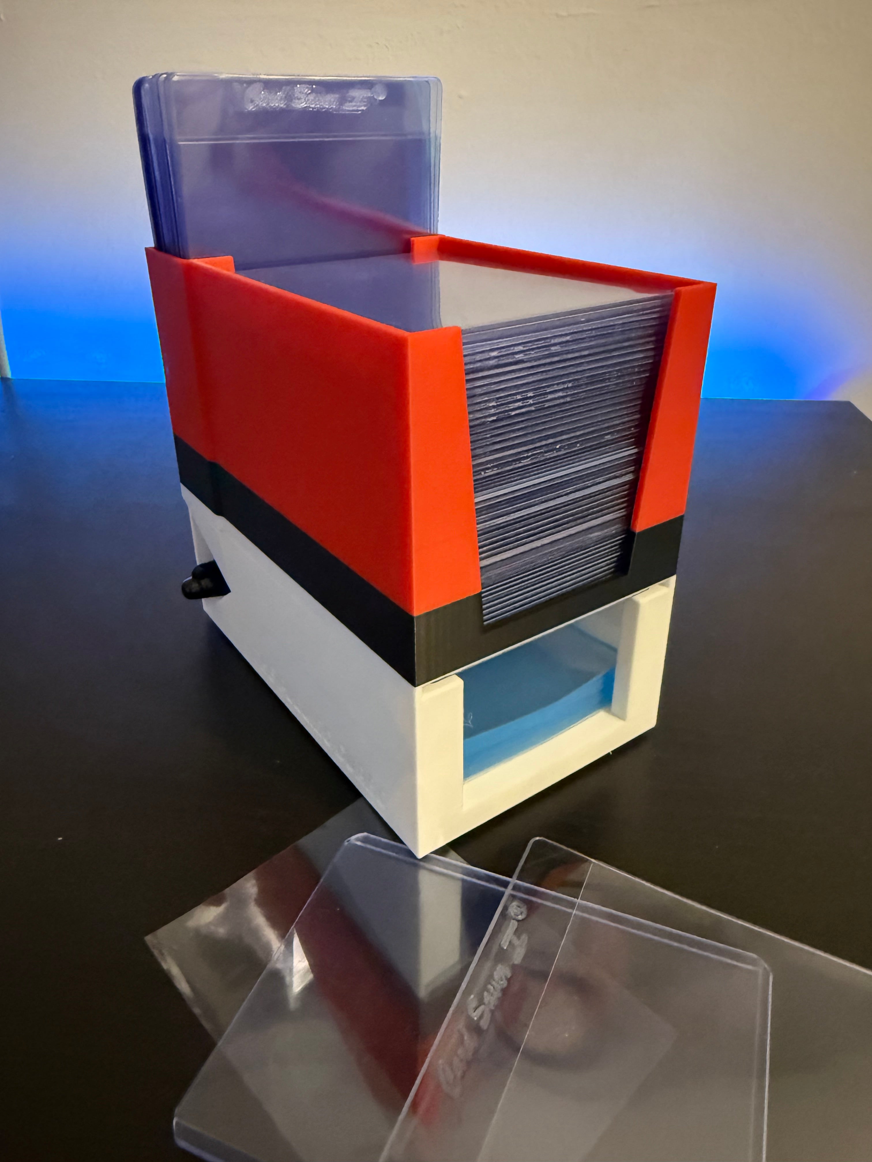 Submission Top Loader, Premium Top Loader, and Penny Sleeve Holder - Sharpie/Pen Holder - Perfect for holding PSA Submission & Card Saver 1 Top Loaders - Fits Team Bags, Magnetic Cases - Red & White with Black Stripe