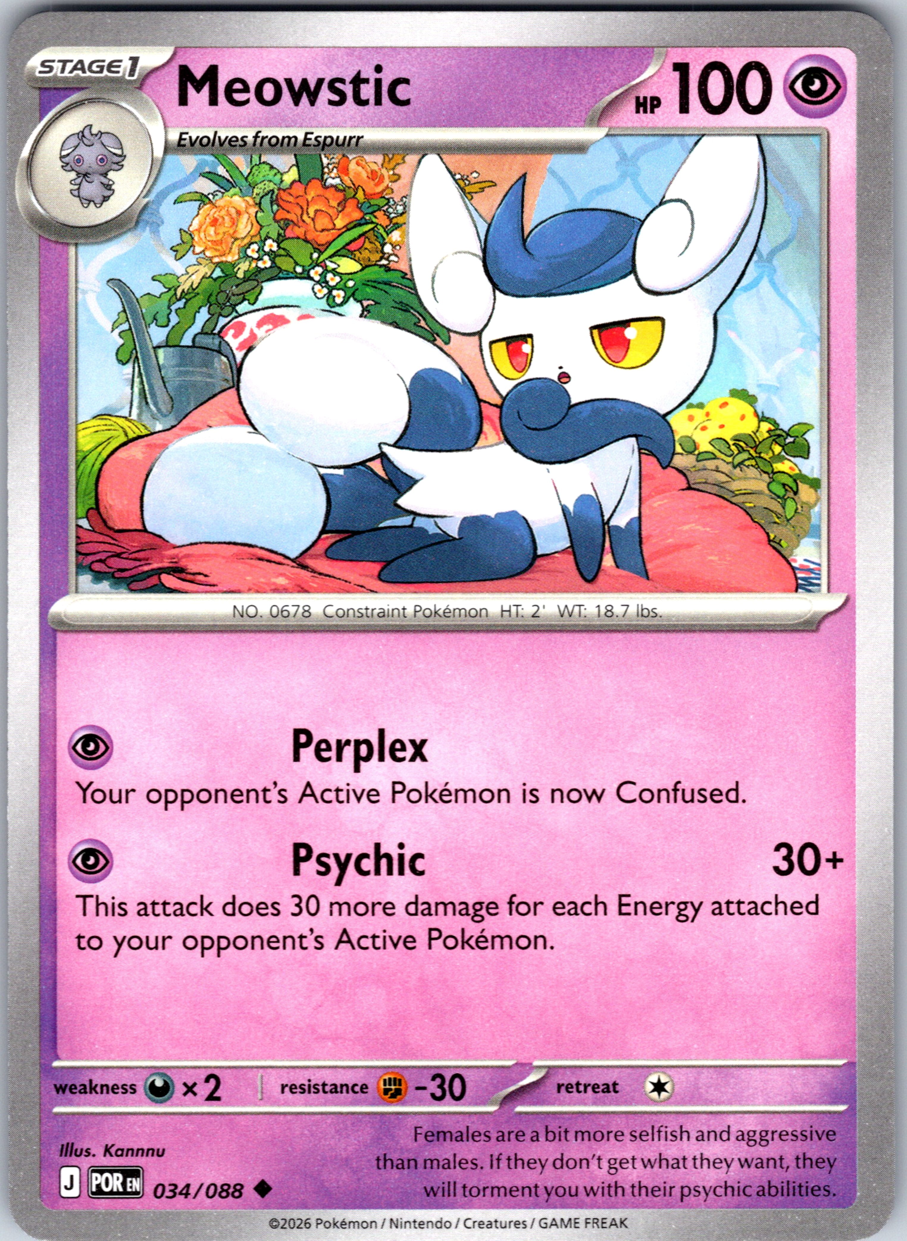Meowstic #034/088 ME03: Perfect Order Uncommon