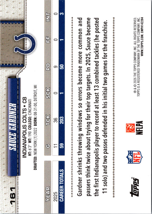2026 Topps Flagship #161 Sauce Gardner