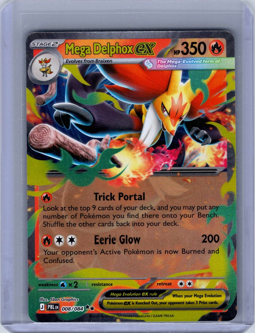 Mega Delphox ex #008/084 ME05: Pitch Black Holo