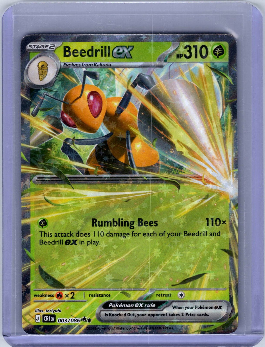 Beedrill ex #003/086 ME04: Chaos Rising Holo