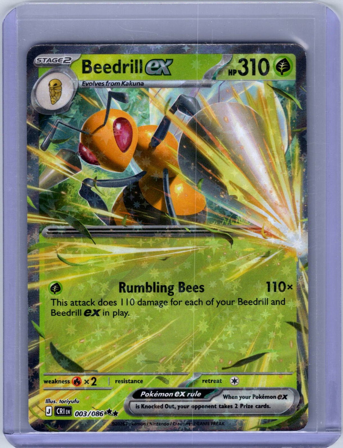 Beedrill ex #003/086 ME04: Chaos Rising Holo
