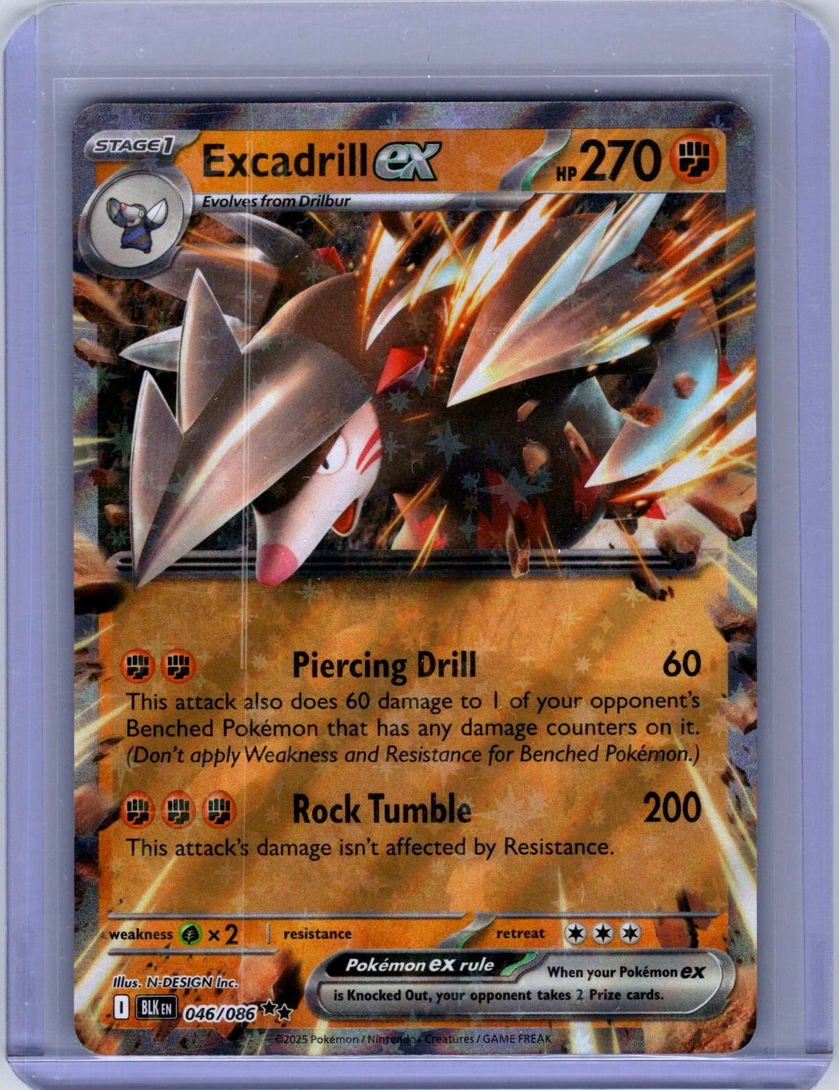 Excadrill ex #046/086 SV: Black Bolt Holo