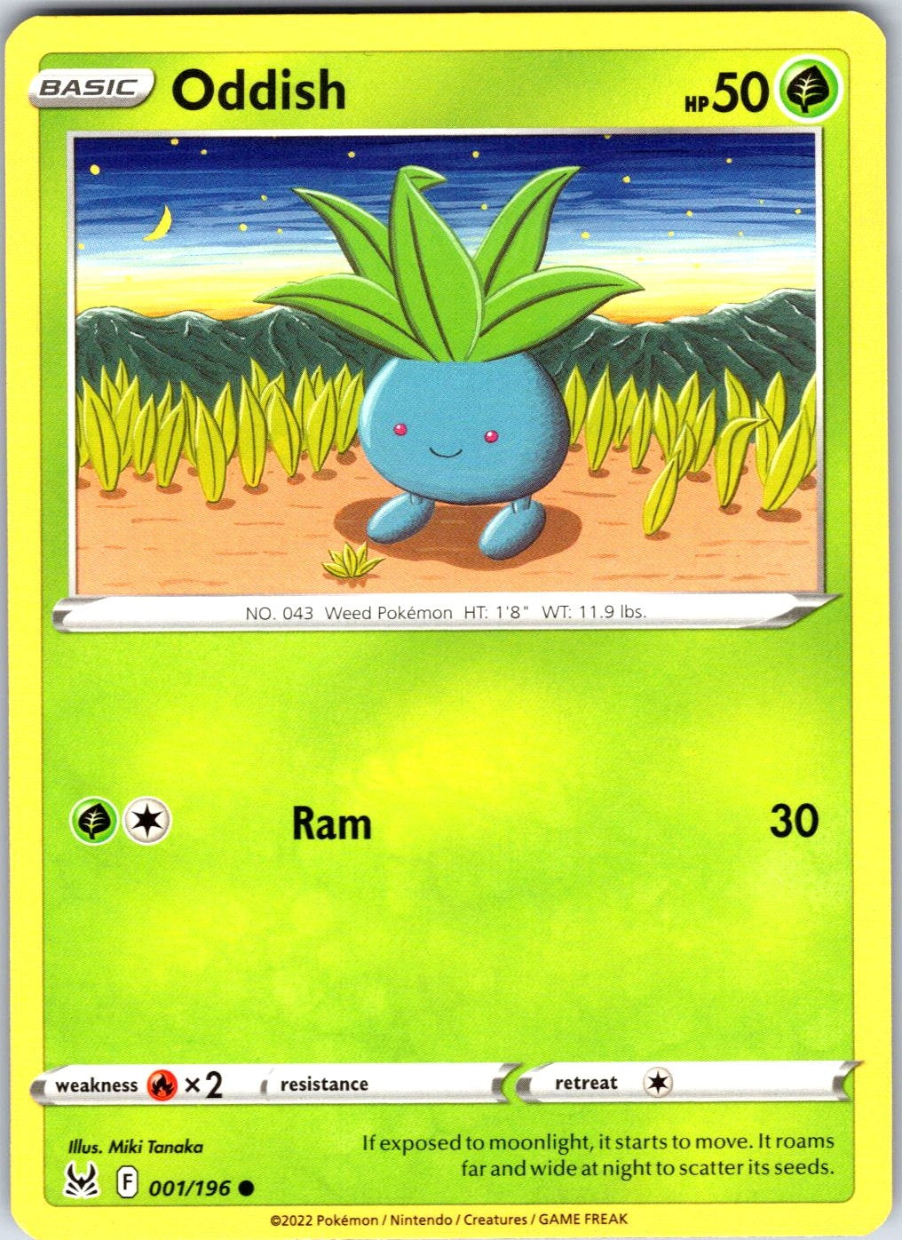 Oddish #001/196 SWSH11: Lost Origin Common
