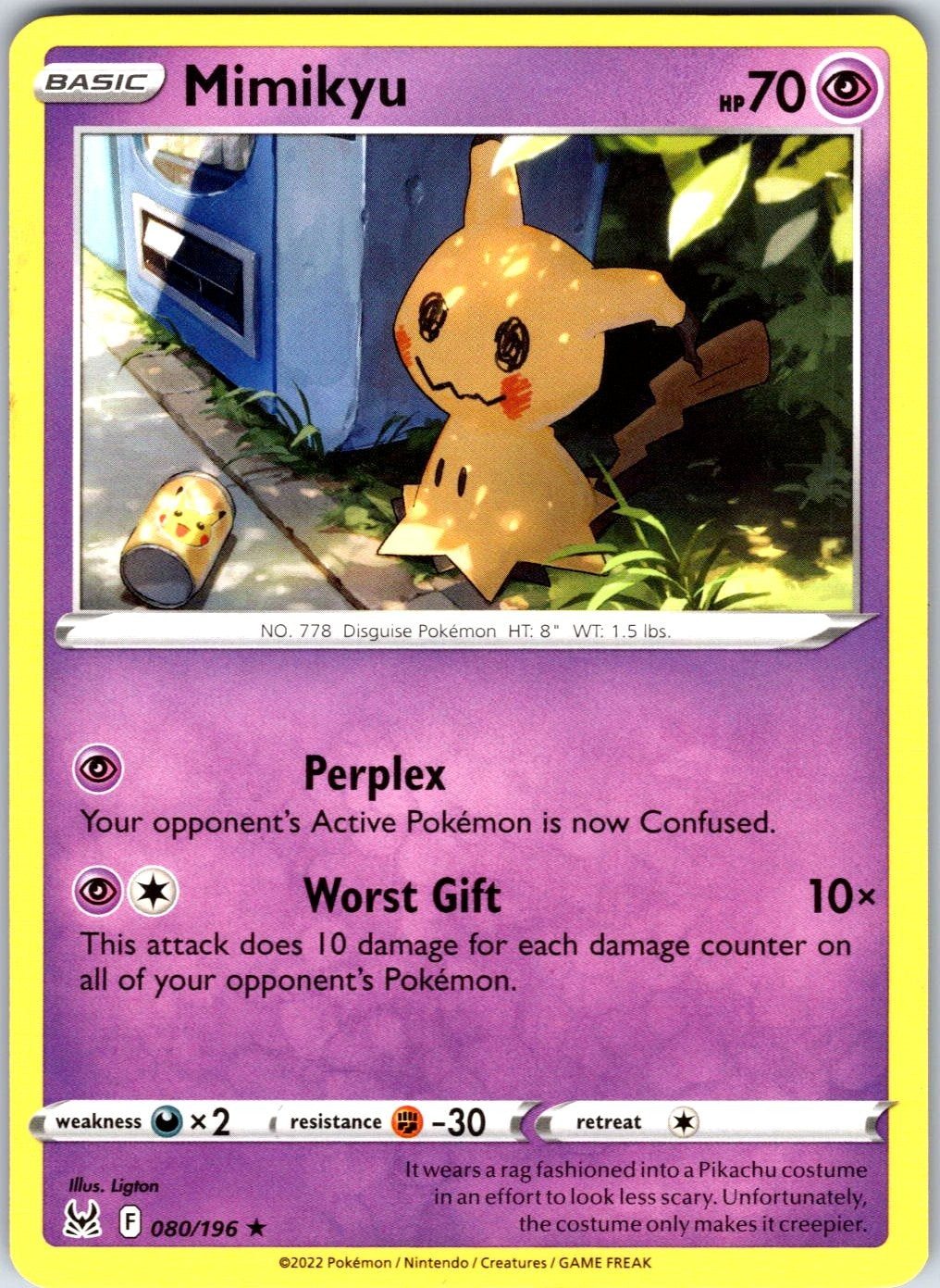 Mimikyu #080/196 SWSH11: Lost Origin Rare