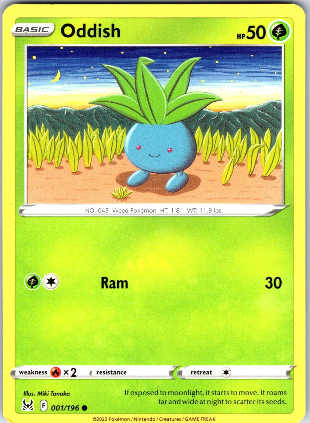 Oddish #001/196 SWSH11: Lost Origin Common