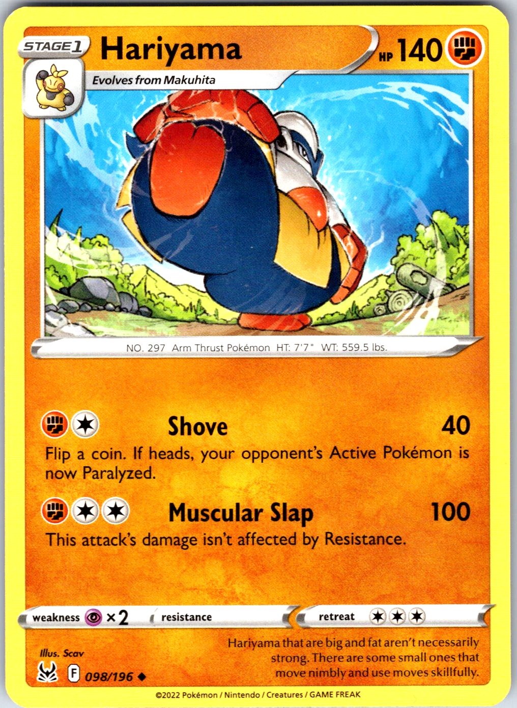 Hariyama #098/196 SWSH11: Lost Origin Uncommon