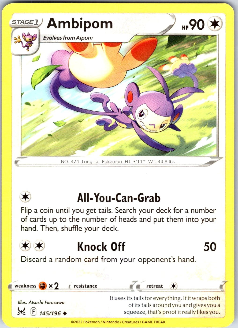 Ambipom #145/196 SWSH11: Lost Origin Uncommon