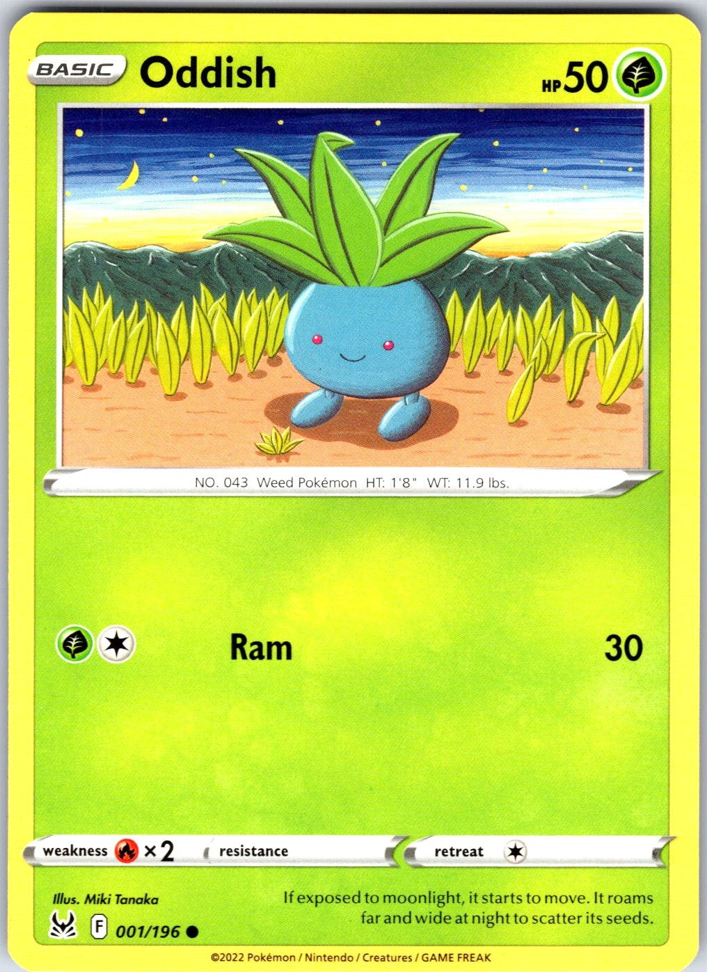 Oddish #001/196 SWSH11: Lost Origin Common