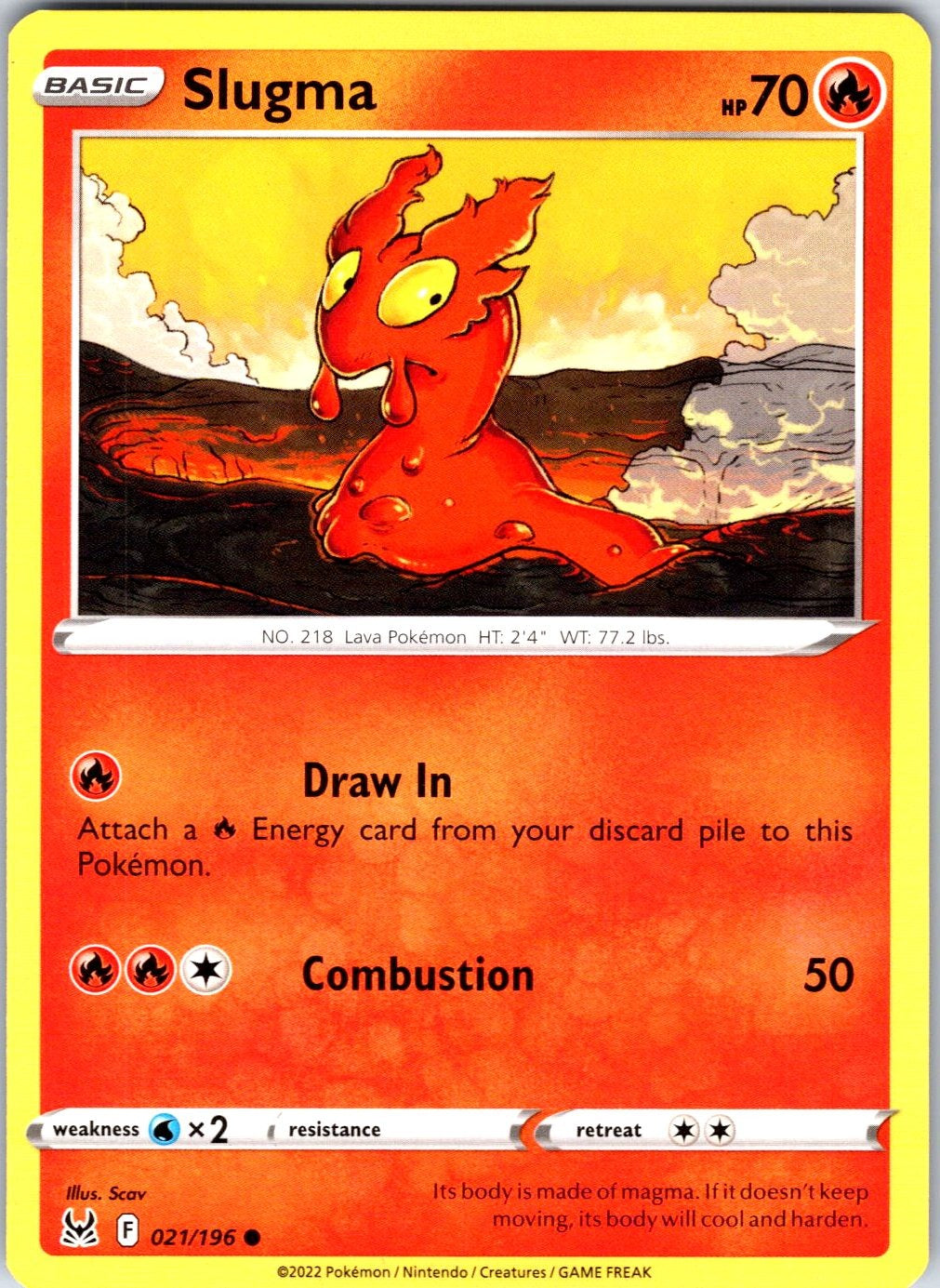 Slugma #021/196 SWSH11: Lost Origin Common
