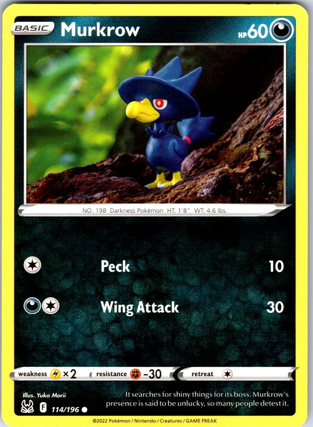 Murkrow #114/196 SWSH11: Lost Origin Common