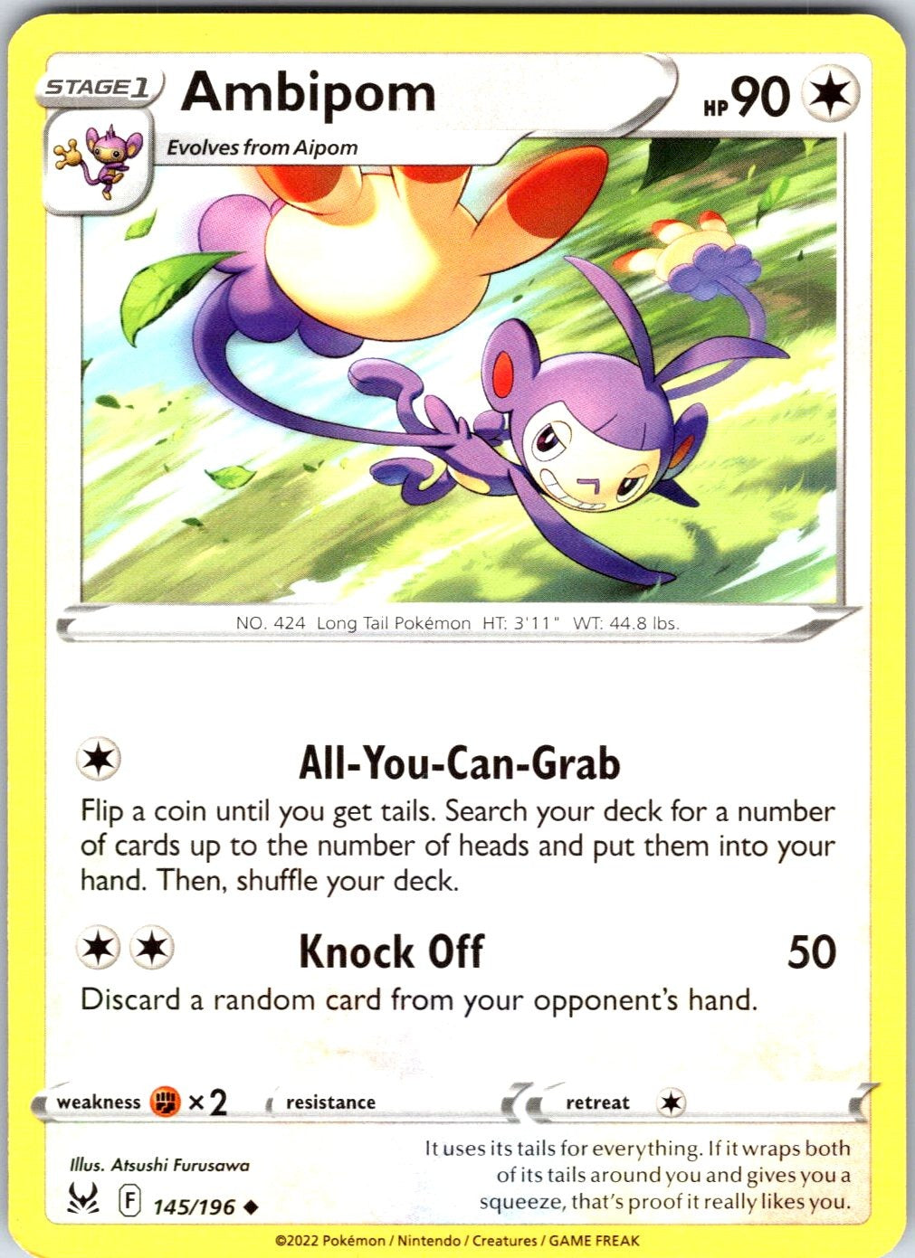 Ambipom #145/196 SWSH11: Lost Origin Uncommon