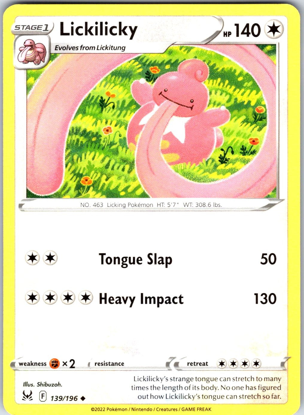 Lickilicky #139/196 SWSH11: Lost Origin Uncommon