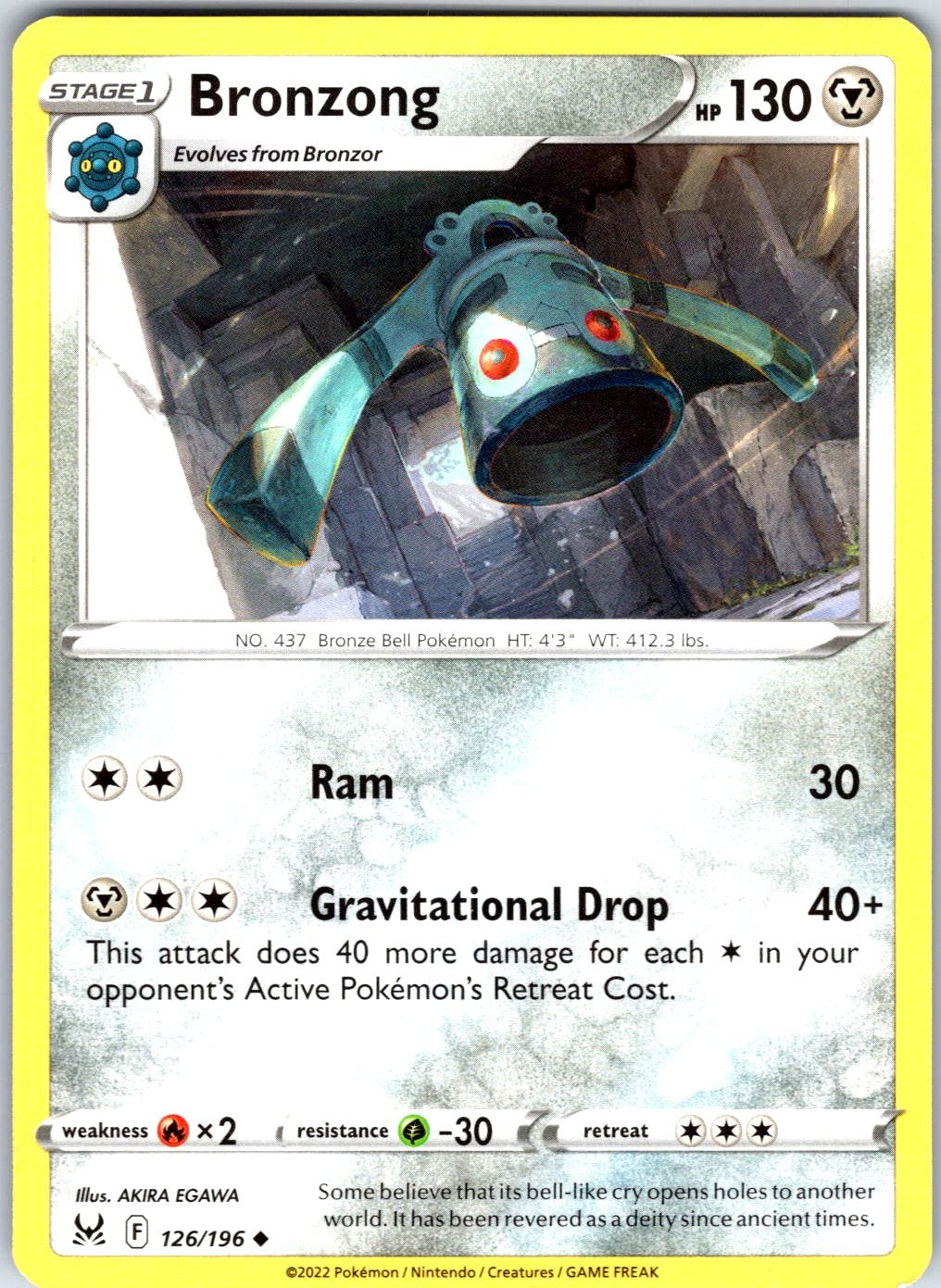 Bronzong #126/196 SWSH11: Lost Origin Uncommon