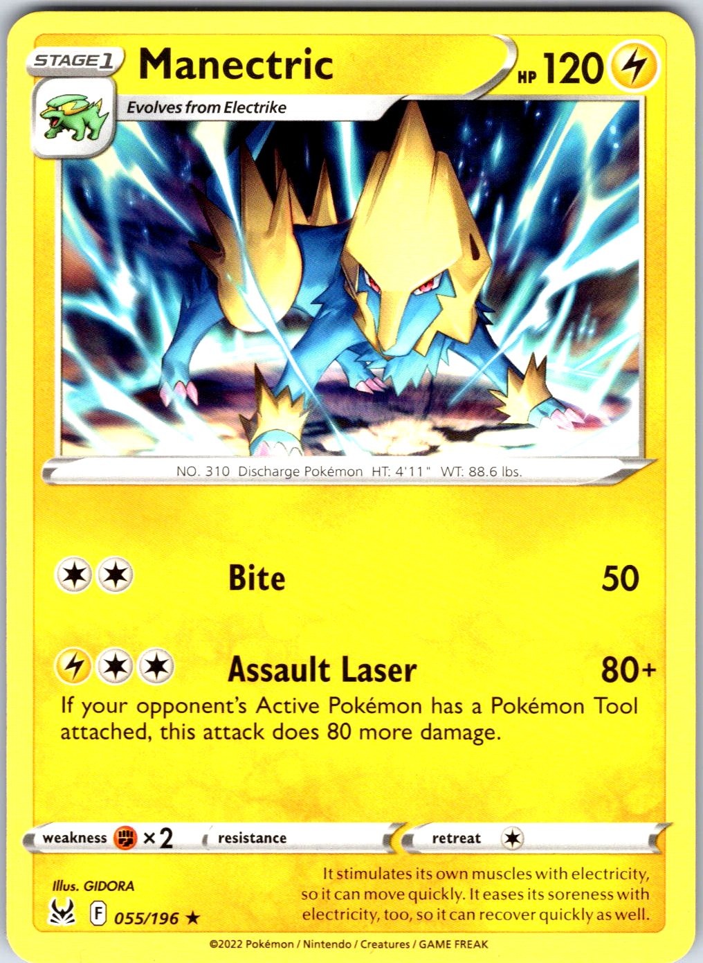 Manectric #055/196 SWSH11: Lost Origin Rare