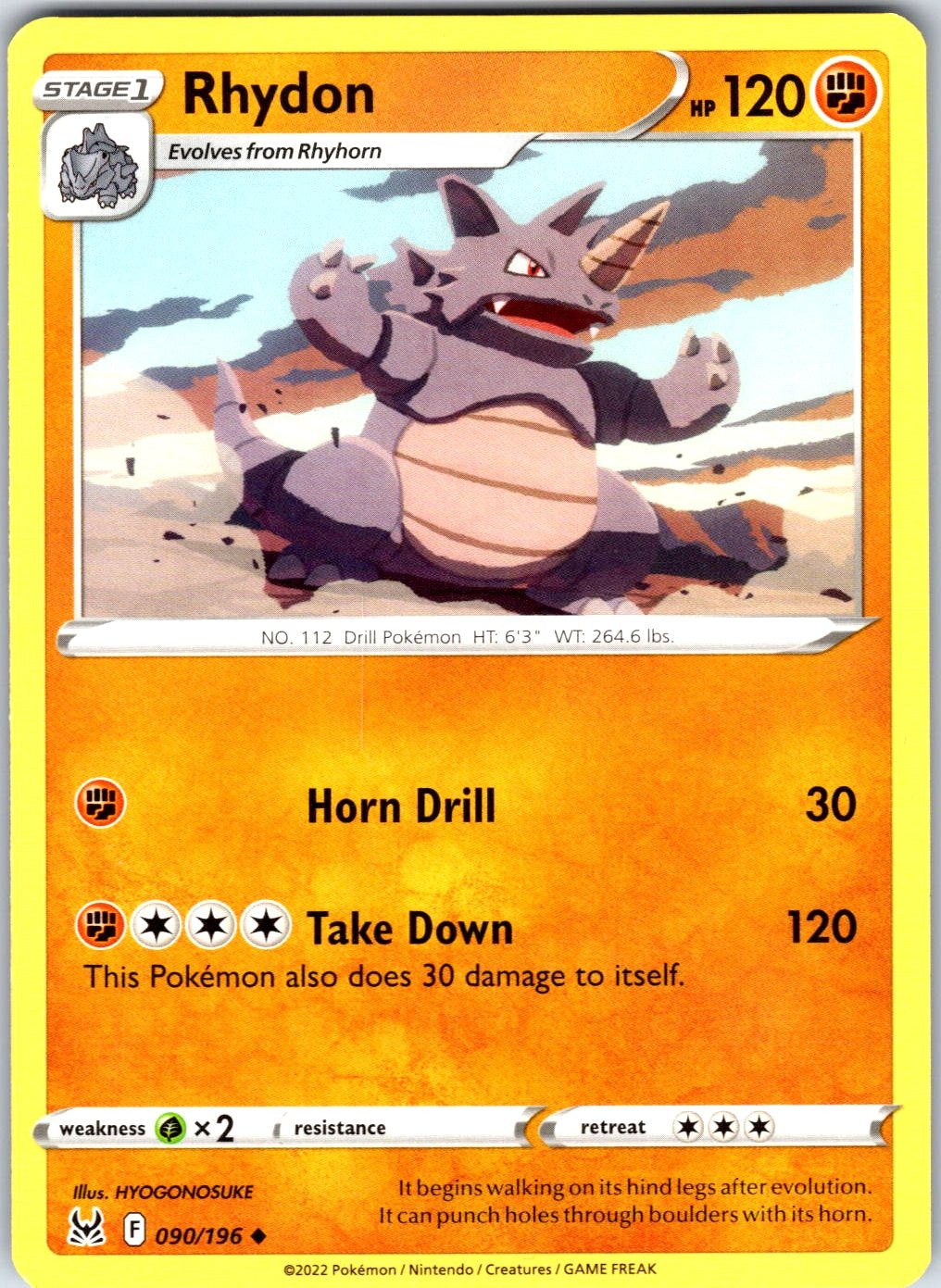 Rhydon #090/196 SWSH11: Lost Origin Uncommon