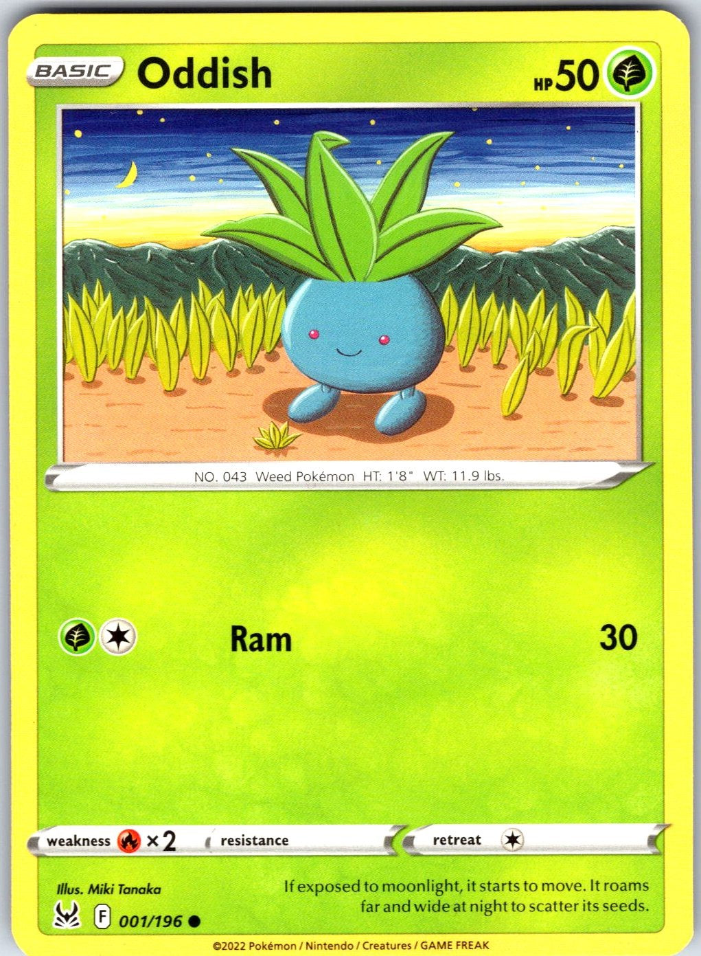 Oddish #001/196 SWSH11: Lost Origin Common