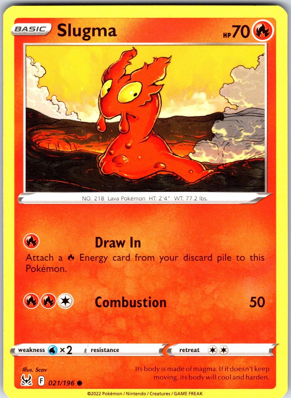 Slugma #021/196 SWSH11: Lost Origin Common