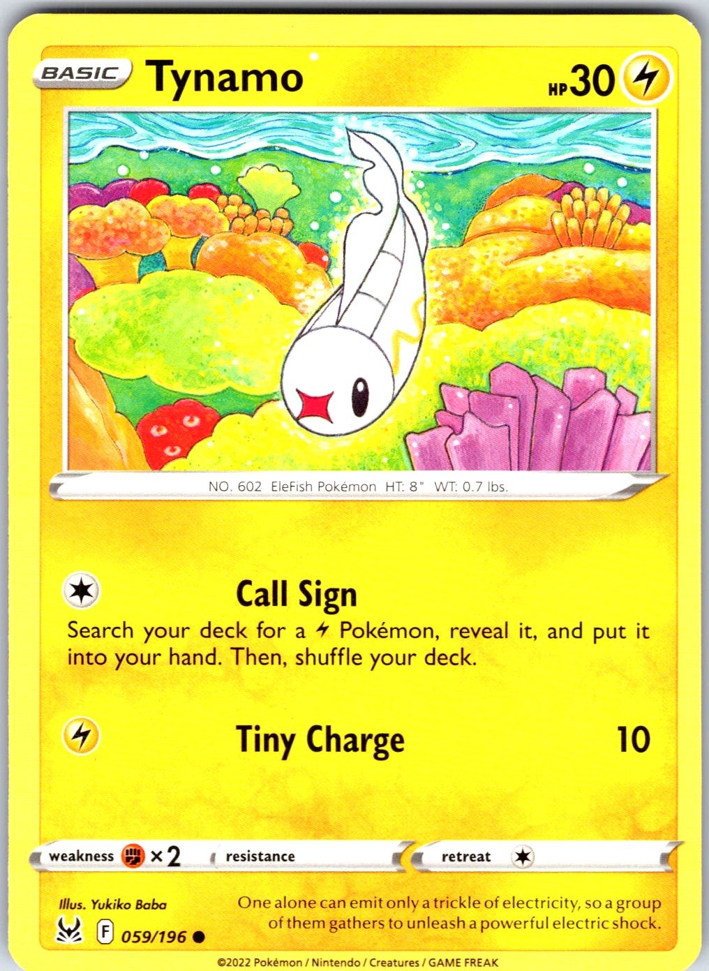 Tynamo #059/196 SWSH11: Lost Origin Common