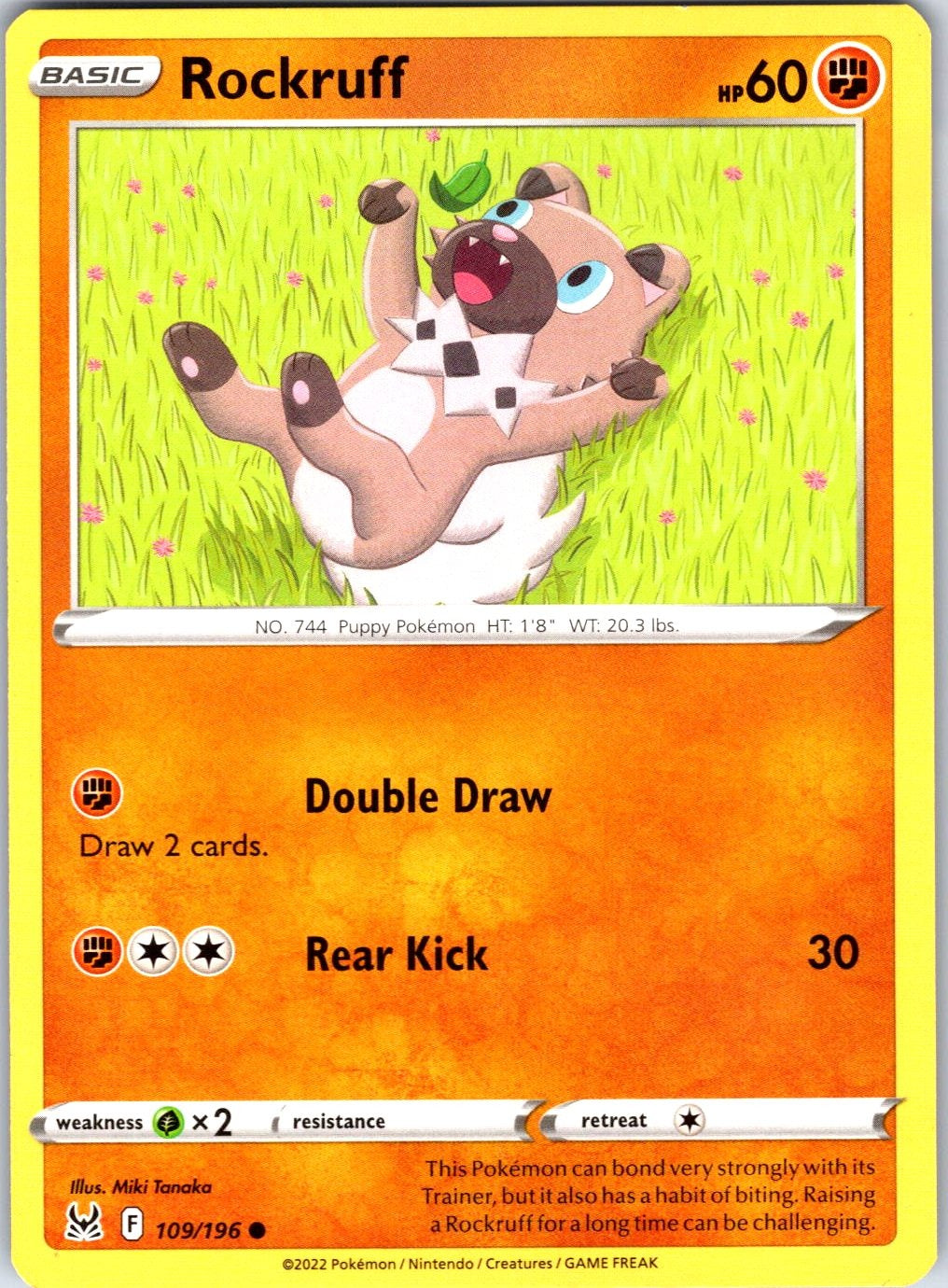 Rockruff #109/196 SWSH11: Lost Origin Common