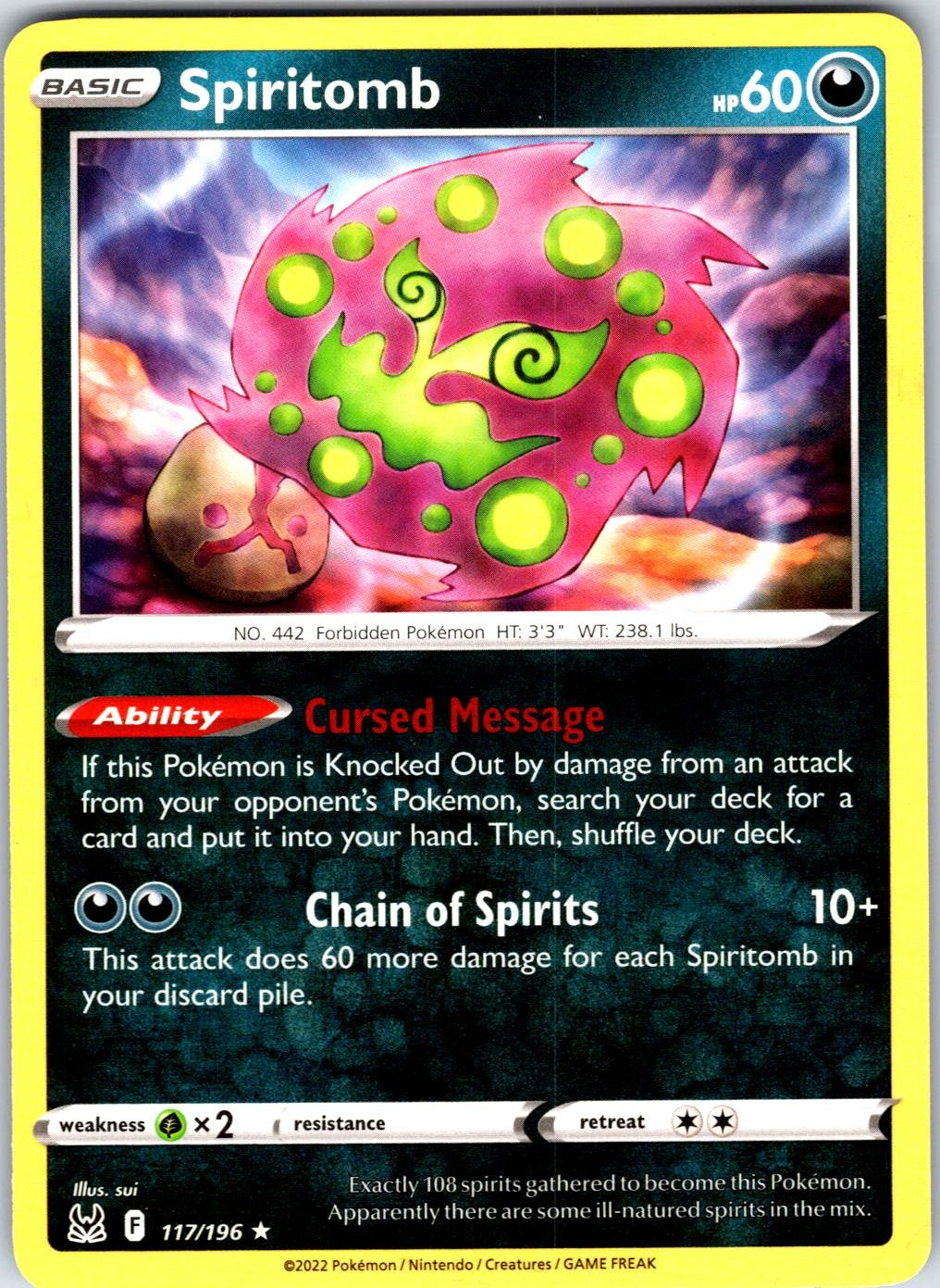 Spiritomb #117/196 SWSH11: Lost Origin Rare