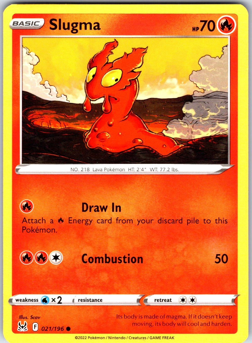 Slugma #021/196 SWSH11: Lost Origin Common