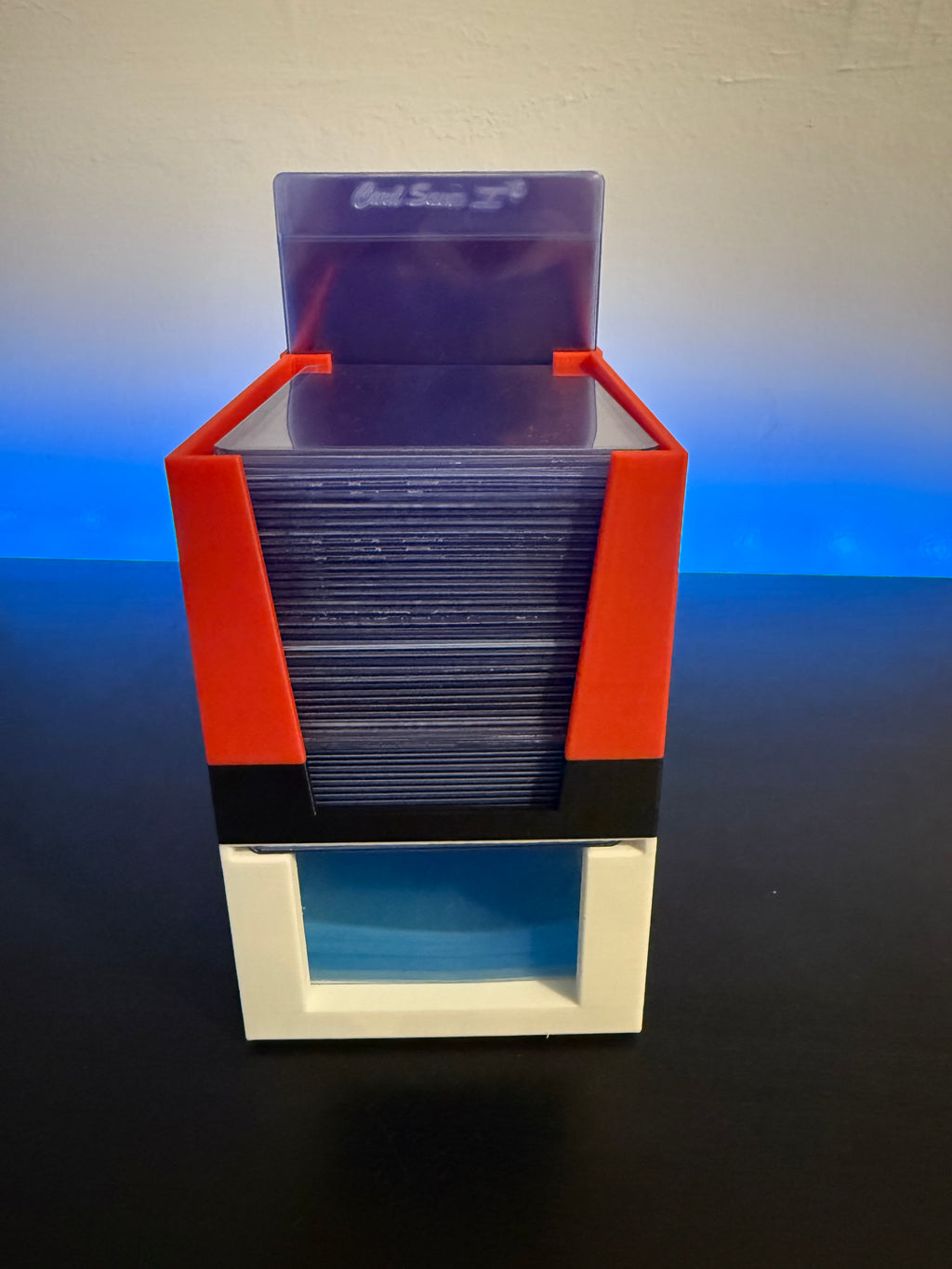 Submission Top Loader, Premium Top Loader, and Penny Sleeve Holder - Sharpie/Pen Holder - Perfect for holding PSA Submission & Card Saver 1 Top Loaders - Fits Team Bags, Magnetic Cases - Red & White with Black Stripe