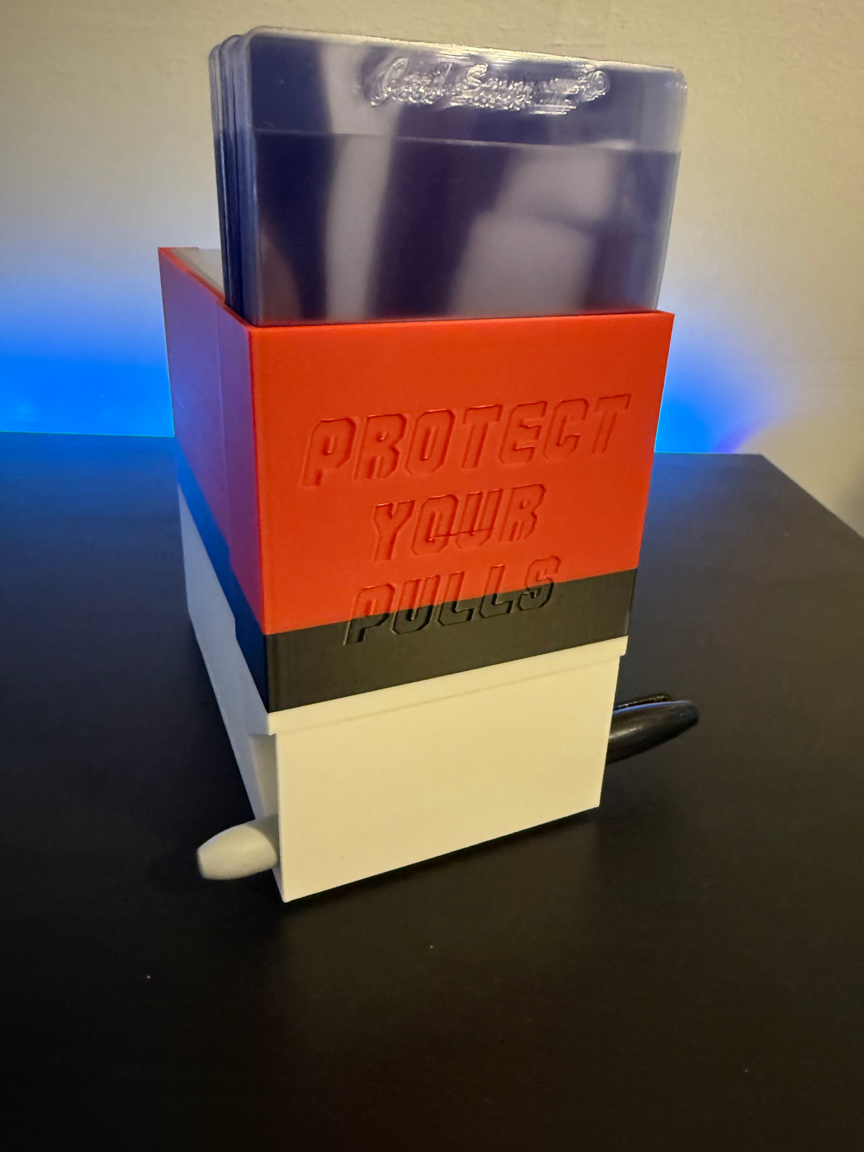 Submission Top Loader, Premium Top Loader, and Penny Sleeve Holder - Sharpie/Pen Holder - Perfect for holding PSA Submission & Card Saver 1 Top Loaders - Fits Team Bags, Magnetic Cases - Red & White with Black Stripe