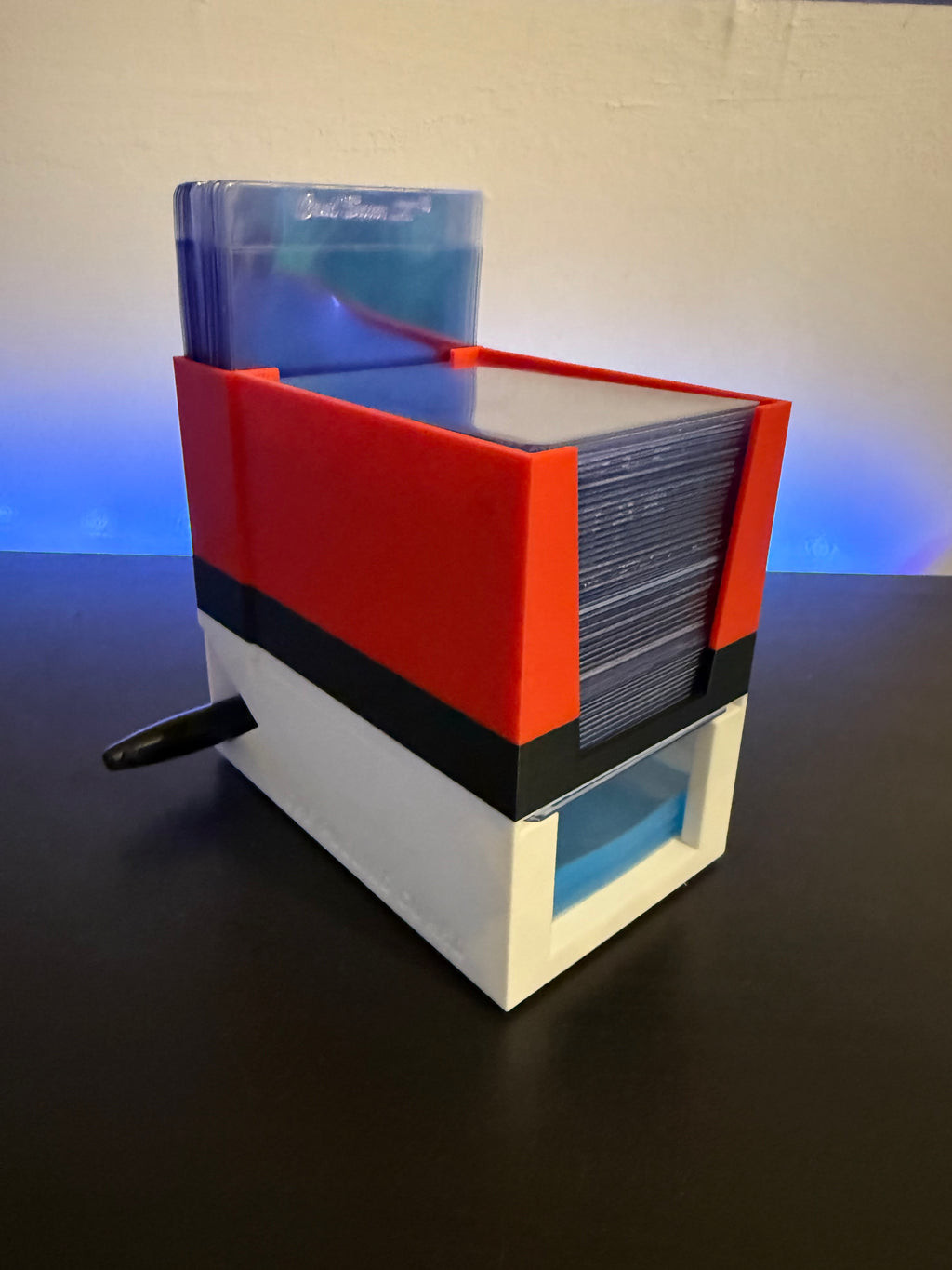 Submission Top Loader, Premium Top Loader, and Penny Sleeve Holder - Sharpie/Pen Holder - Perfect for holding PSA Submission & Card Saver 1 Top Loaders - Fits Team Bags, Magnetic Cases - Red & White with Black Stripe