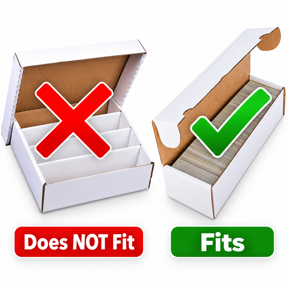 WIDE Single Row Cardboard Card Storage Dividers/Clips