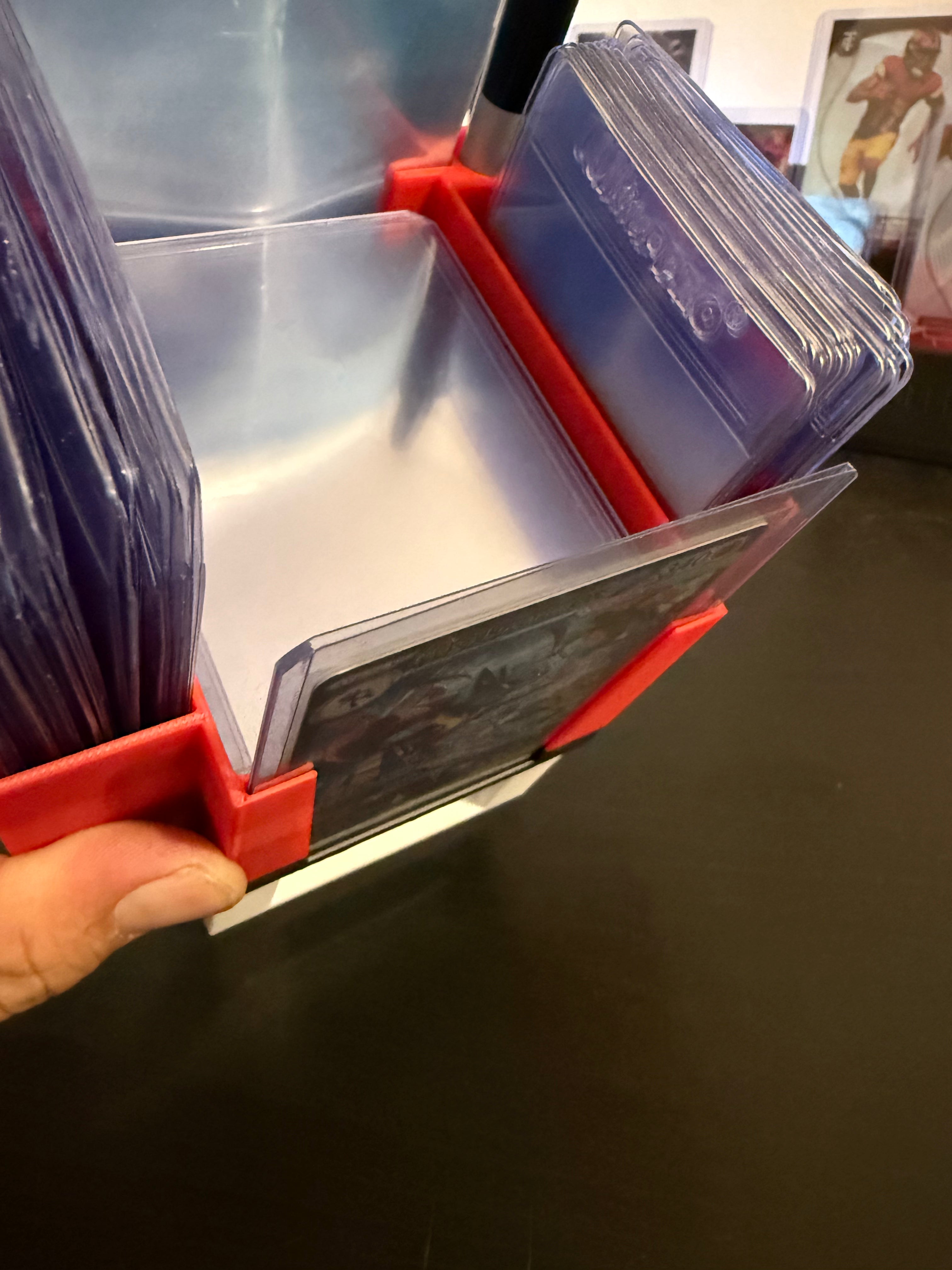 The Breaker Box v 2.0 - The Pulling Guard - Red & White with Black Stripe - Submission Top Loader, Team Bag, Penny Sleeve, and Top Loader Organizer