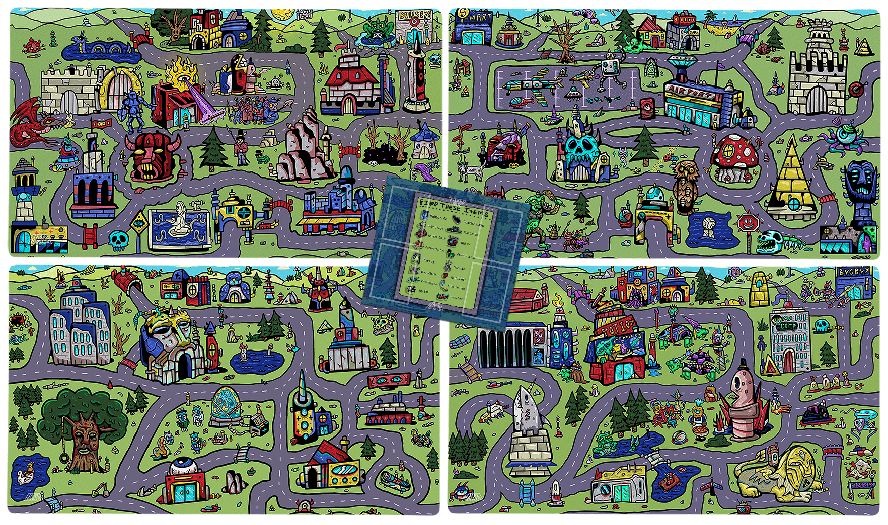My Town Bundle Set | 4 Playmats and Commander Zone