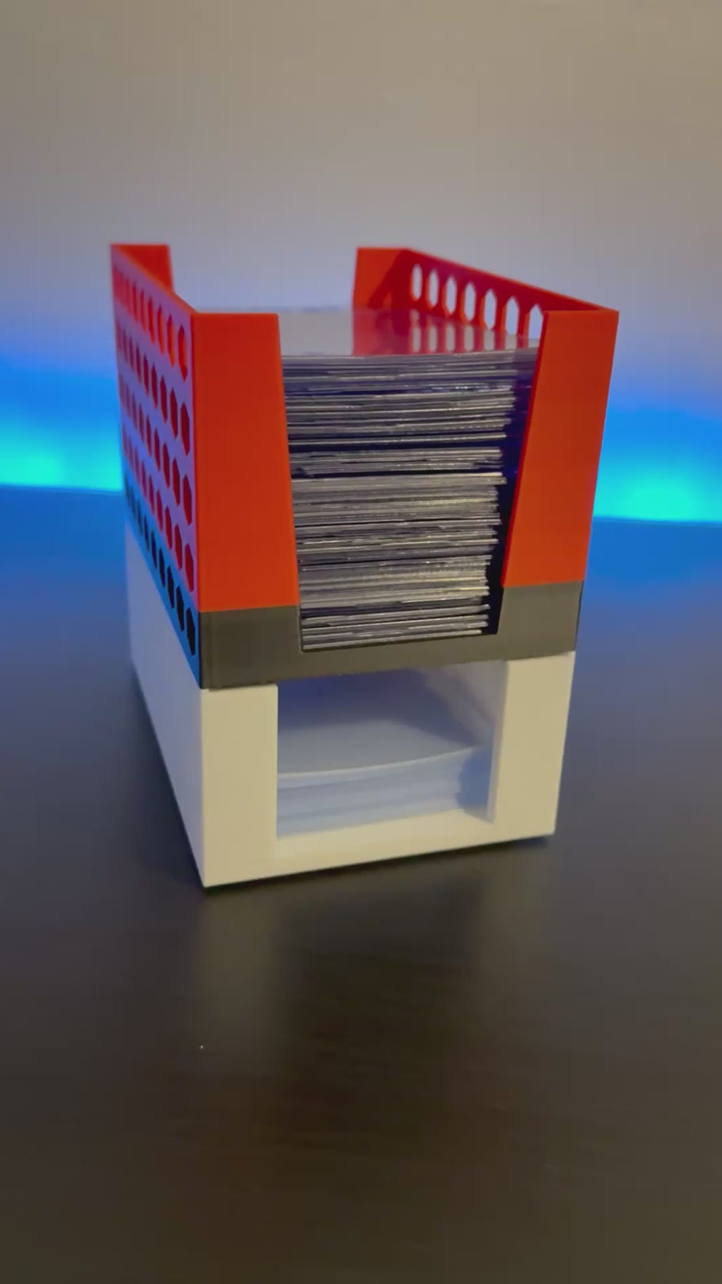 Submission Top Loader & Penny Sleeve Organizer - Card Saver 1 - Red & White w/ Black Stripe