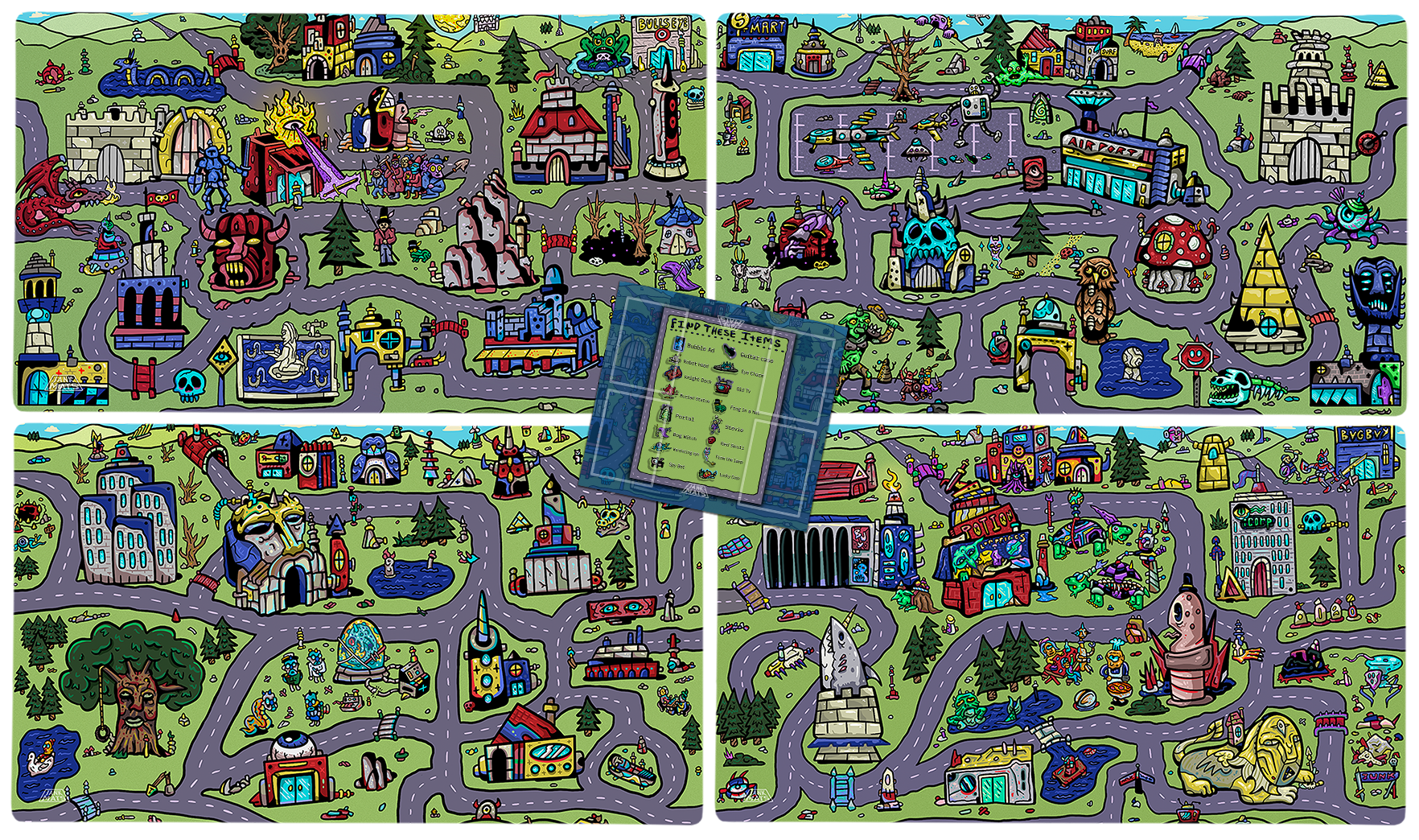 My Town Bundle Set | 4 Playmats and Commander Zone